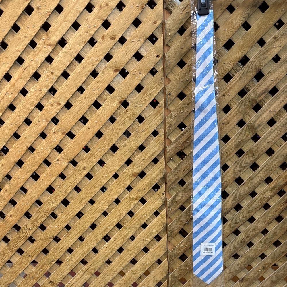 Classic Striped Sky Blue and White Men's Tie